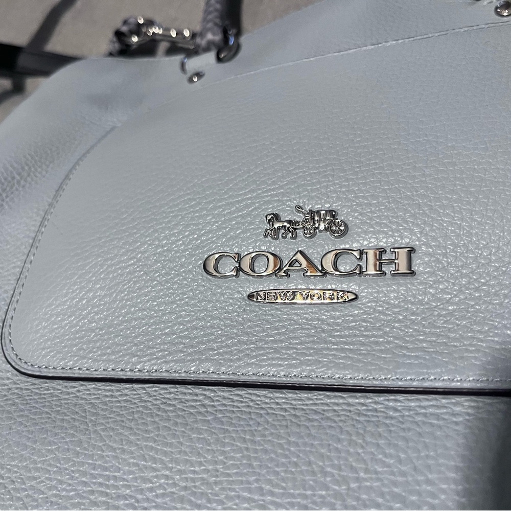 Coach Gray Leather Tote Bag - Picture 4 of 8